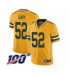 Men's Green Bay Packers #52 Rashan Gary Limited Gold Rush Vapor Untouchable 100th Season Football Jersey