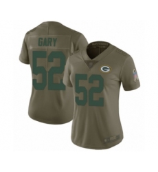 Women's Green Bay Packers #52 Rashan Gary Limited Olive 2017 Salute to Service Football Jersey