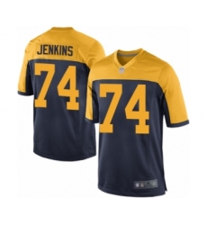 Men's Green Bay Packers #74 Elgton Jenkins Game Navy Blue Alternate Football Jersey
