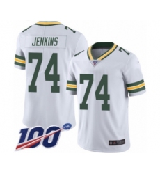 Men's Green Bay Packers #74 Elgton Jenkins White Vapor Untouchable Limited Player 100th Season Football Jersey