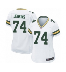 Women's Green Bay Packers #74 Elgton Jenkins Game White Football Jersey
