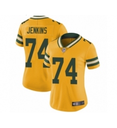 Women's Green Bay Packers #74 Elgton Jenkins Limited Gold Rush Vapor Untouchable Football Jersey