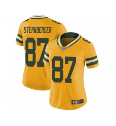 Women's Green Bay Packers #87 Jace Sternberger Limited Gold Rush Vapor Untouchable Football Jersey