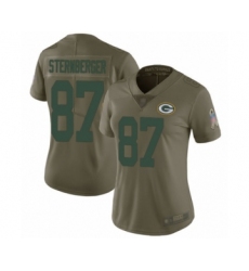 Women's Green Bay Packers #87 Jace Sternberger Limited Olive 2017 Salute to Service Football Jersey