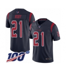 Men's Houston Texans #21 Bradley Roby Limited Navy Blue Rush Vapor Untouchable 100th Season Football Jersey