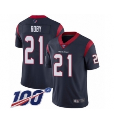 Men's Houston Texans #21 Bradley Roby Navy Blue Team Color Vapor Untouchable Limited Player 100th Season Football Jersey