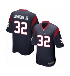 Men's Houston Texans #32 Lonnie Johnson Game Navy Blue Team Color Football Jersey