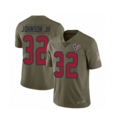 Men's Houston Texans #32 Lonnie Johnson Limited Olive 2017 Salute to Service Football Jersey