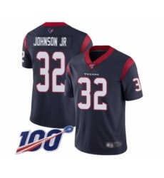 Men's Houston Texans #32 Lonnie Johnson Navy Blue Team Color Vapor Untouchable Limited Player 100th Season Football Jersey