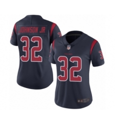 Women's Houston Texans #32 Lonnie Johnson Limited Navy Blue Rush Vapor Untouchable Football Jersey