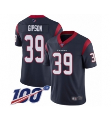 Men's Houston Texans #39 Tashaun Gipson Navy Blue Team Color Vapor Untouchable Limited Player 100th Season Football Jersey