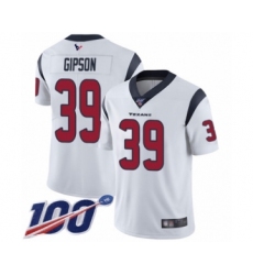Men's Houston Texans #39 Tashaun Gipson White Vapor Untouchable Limited Player 100th Season Football Jersey