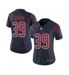 Women's Houston Texans #39 Tashaun Gipson Limited Navy Blue Rush Vapor Untouchable Football Jersey