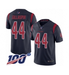 Men's Houston Texans #44 Cullen Gillaspia Limited Navy Blue Rush Vapor Untouchable 100th Season Football Jersey