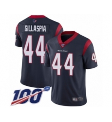 Men's Houston Texans #44 Cullen Gillaspia Navy Blue Team Color Vapor Untouchable Limited Player 100th Season Football Jersey