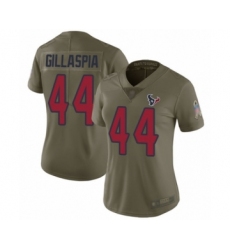 Women's Houston Texans #44 Cullen Gillaspia Limited Olive 2017 Salute to Service Football Jersey