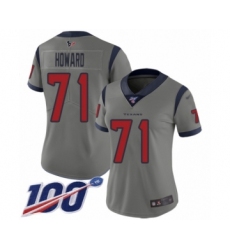 Women's Houston Texans #71 Tytus Howard Limited Gray Inverted Legend 100th Season Football Jersey