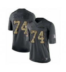Men's Houston Texans #74 Max Scharping Limited Black 2016 Salute to Service Football Jersey