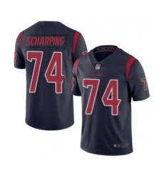 Men's Houston Texans #74 Max Scharping Limited Navy Blue Rush Vapor Untouchable Football Jersey