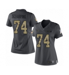 Women's Houston Texans #74 Max Scharping Limited Black 2016 Salute to Service Football Jersey