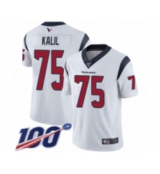 Men's Houston Texans #75 Matt Kalil White Vapor Untouchable Limited Player 100th Season Football Jersey