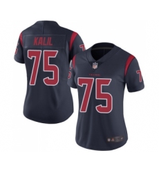 Women's Houston Texans #75 Matt Kalil Limited Navy Blue Rush Vapor Untouchable Football Jersey