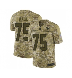 Youth Houston Texans #75 Matt Kalil Limited Camo 2018 Salute to Service Football Jersey