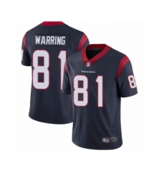 Men's Houston Texans #81 Kahale Warring Navy Blue Team Color Vapor Untouchable Limited Player Football Jersey