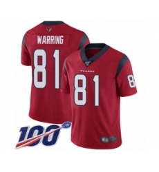 Men's Houston Texans #81 Kahale Warring Red Alternate Vapor Untouchable Limited Player 100th Season Football Jersey