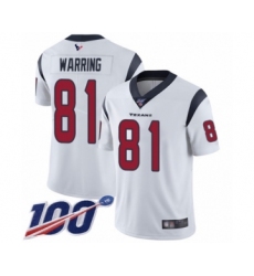 Men's Houston Texans #81 Kahale Warring White Vapor Untouchable Limited Player 100th Season Football Jersey