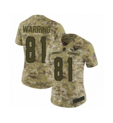 Women's Houston Texans #81 Kahale Warring Limited Camo 2018 Salute to Service Football Jersey