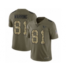 Youth Houston Texans #81 Kahale Warring Limited Olive Camo 2017 Salute to Service Football Jersey