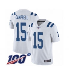Men's Indianapolis Colts #15 Parris Campbell White Vapor Untouchable Limited Player 100th Season Football Jersey