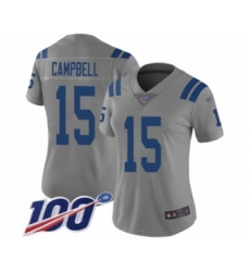 Women's Indianapolis Colts #15 Parris Campbell Limited Gray Inverted Legend 100th Season Football Jersey