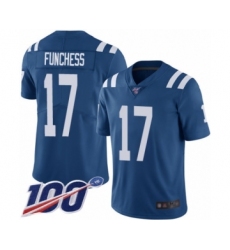 Men's Indianapolis Colts #17 Devin Funchess Royal Blue Team Color Vapor Untouchable Limited Player 100th Season Football Jersey