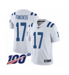 Men's Indianapolis Colts #17 Devin Funchess White Vapor Untouchable Limited Player 100th Season Football Jersey