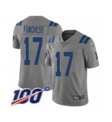 Youth Indianapolis Colts #17 Devin Funchess Limited Gray Inverted Legend 100th Season Football Jersey