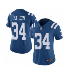 Women's Indianapolis Colts #34 Rock Ya-Sin Limited Royal Blue Rush Vapor Untouchable Football Jersey