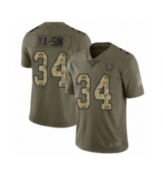 Youth Indianapolis Colts #34 Rock Ya-Sin Limited Olive Camo 2017 Salute to Service Football Jersey