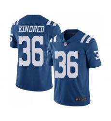 Men's Indianapolis Colts #36 Derrick Kindred Limited Royal Blue Rush Vapor Untouchable Football Jersey