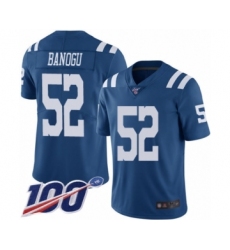 Men's Indianapolis Colts #52 Ben Banogu Limited Royal Blue Rush Vapor Untouchable 100th Season Football Jersey