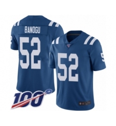 Men's Indianapolis Colts #52 Ben Banogu Royal Blue Team Color Vapor Untouchable Limited Player 100th Season Football Jersey