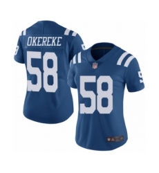 Women's Indianapolis Colts #58 Bobby Okereke Limited Royal Blue Rush Vapor Untouchable Football Jersey