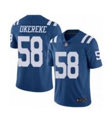 Youth Indianapolis Colts #58 Bobby Okereke Limited Royal Blue Rush Vapor Untouchable Football Jersey