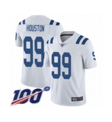 Men's Indianapolis Colts #99 Justin Houston White Vapor Untouchable Limited Player 100th Season Football Jersey