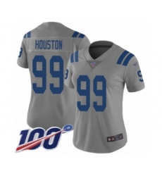 Women's Indianapolis Colts #99 Justin Houston Limited Gray Inverted Legend 100th Season Football Jersey