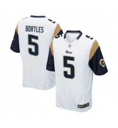 Men's Los Angeles Rams #5 Blake Bortles Game White Football Jersey