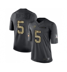 Youth Los Angeles Rams #5 Blake Bortles Limited Black 2016 Salute to Service Football Jersey