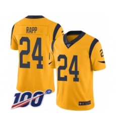 Men's Los Angeles Rams #24 Taylor Rapp Limited Gold Rush Vapor Untouchable 100th Season Football Jersey