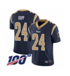Men's Los Angeles Rams #24 Taylor Rapp Navy Blue Team Color Vapor Untouchable Limited Player 100th Season Football Jersey